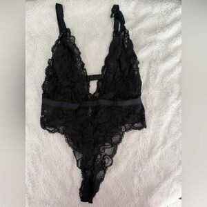 Victoria's Secret Black Lace One Piece Lingerie